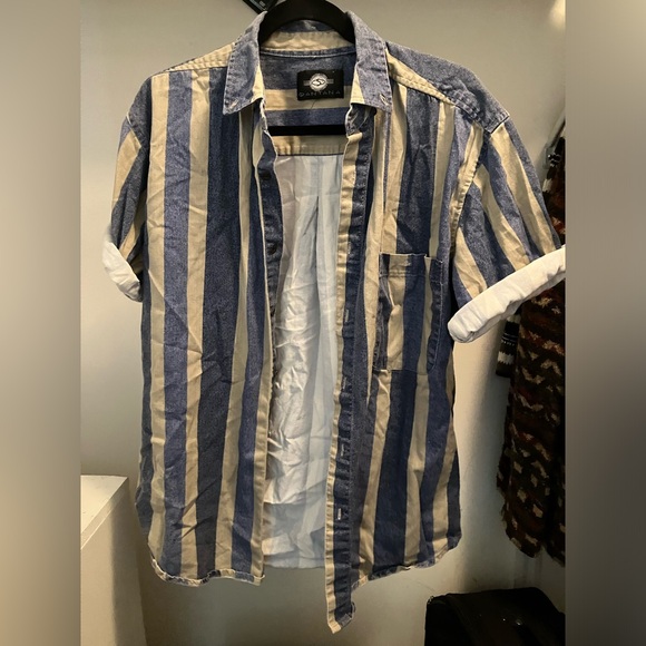 Vintage Santana Striped Short Sleeve Button Down Shirt - Picture 2 of 5